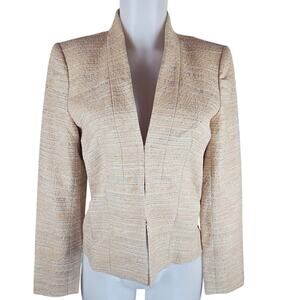 Lafayette 148 New York Business Work Wear Beige Shimmer Women's Blazer 6